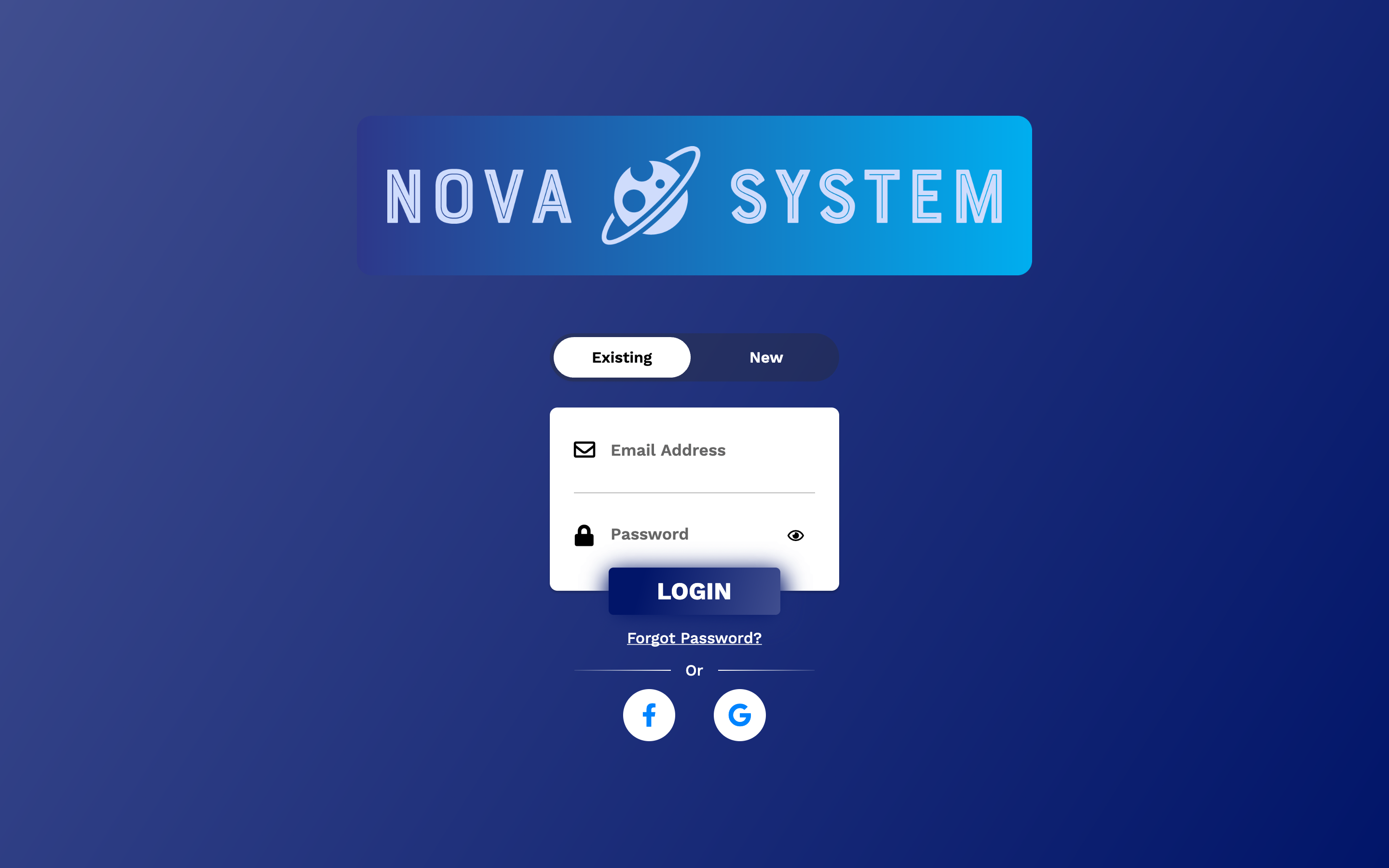 login screenshot